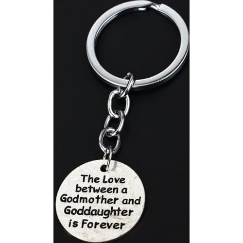 12PC/Lot Love Between Godmother And Goddaughter Keychain Family Keyring Key Chain Gifts For Women Girls Key Ring Chain Jewelry