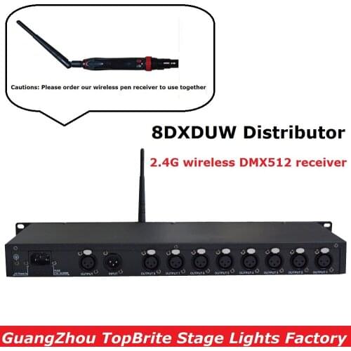 1XLot Free Shipping 8 Way Wireless DMX512 Splitter LED Light Stage Light Signal Amplifier Splitter Wireless DMX Distributor
