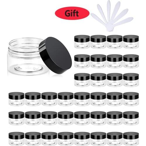 20Pcs Cosmetic Containers Set Clear Plastic Round Storage Jars Containers Jars Liquid Creams Sample 20 ml/ 0.7 oz