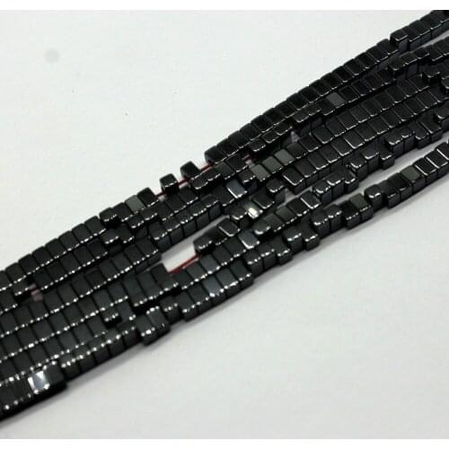 4mm Square Cube Metallic Coated Hematite (No Magnetic) Stone Spacer Bead Strand 15"For DIY Necklace Jewelry Making,Free Shipping