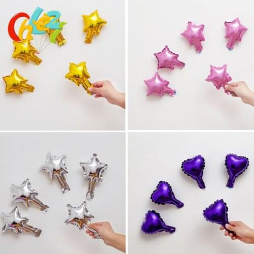 50pcs/lot 5 Inch Star Heart Shape Aluminum Foil Balloons Inflatable Aluminum Balloon Wedding Birthday Party Decoration Kids toys