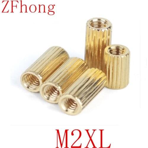 50pcs M2*L L=3mm to 30mm 2mm thread Brass Round Standoff Spacer Female Female M2 Brass Threaded Spacer
