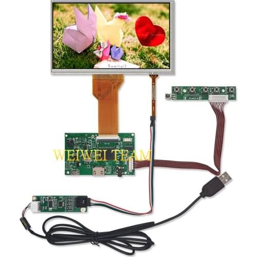 7" TFT LCD Screen 800X480 AT070TN94 Display Resistive 165*100mm 4 Wire Touch Screen Panel Glass With Controller Board
