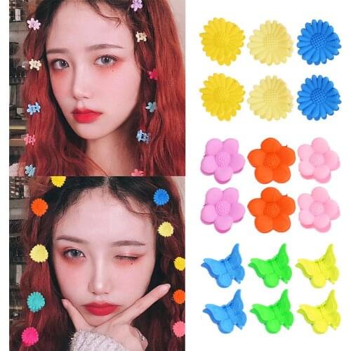 Headwear Hair Accessories 60pcs Cute Mini Hair Claw Clips Candy Color Plastic Hair Claw Clips Bangs Pins for Women Children Girl