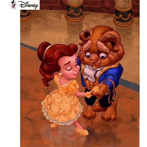 Disney 5D Diamond Embroidery Needlework Kit "Cartoon beauty beast" Diy Diamond Painting Cross Stitch Home Decoration Gift A15593