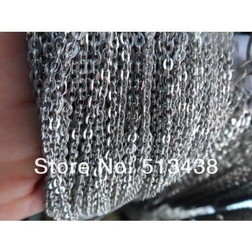 Free ship! 100 meters polishing Stainless Steel 4mm O cross link chain.jewelry finding DIY necklace bracelet in Bulk