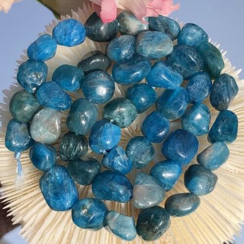 7-10mm Natural Irregular Blue Apatite Stone Beads Gem Loose Spacer Beads For Jewelry Making DIY Bracelet Necklace Finding 15Inch