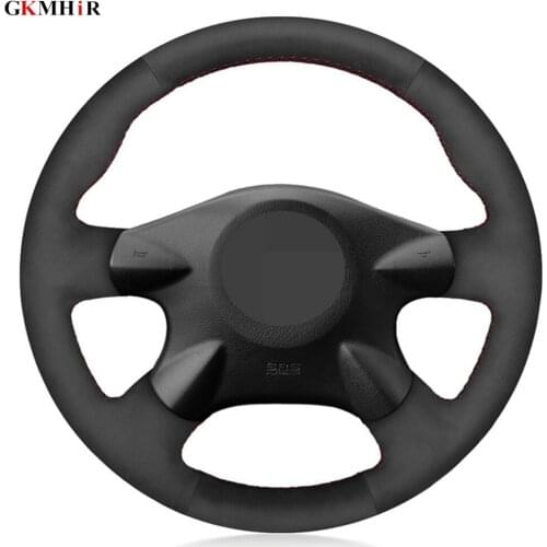 DIY Black Suede Car Steering Wheel Cover for Nissan Primera (P12) X-Trail (T30) 2001-2007 Terrano 2 2002-2006 Samsung SM3 2005