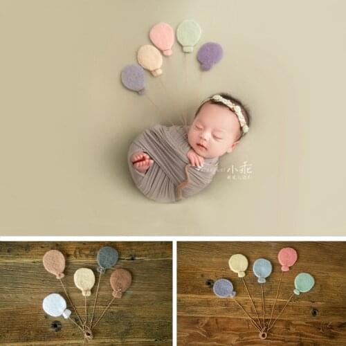 Baby Photo Props Wool Felt Balloon Set Flower Baby Girl Photo Shoot Accessories Newborn Photography Background Studio Fotografie