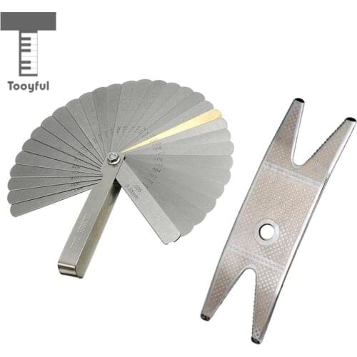 Tooyful Guitar Bass Multi Spanner Wrench+32 Blade Feeler Gauge Set Luthier Tool