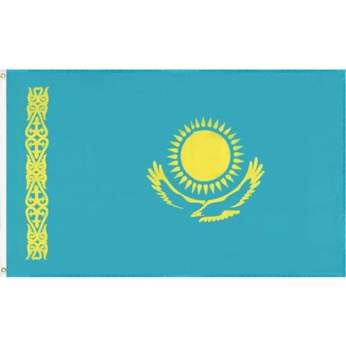 JiaHao Wholesale 100% Polyester Double Stitched Stock 3x5ft Kazakhstan Flag