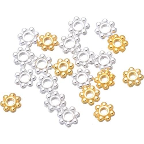 JUYA 500pcs/lot Spacer Metal Beads 4mm Charms Zinc Alloy Round Beads DIY Jewelry Making Accessories Hole 1.5mm Crafts Findings