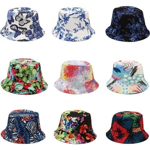 LDSLYJR 15 style print pattern cotton Bucket Hat Fisherman Hat outdoor travel hat Sun Cap Hats for Men and Women133