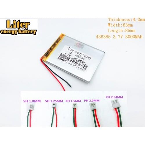 Lithium polymer battery 426385 3000mah 3.7V FOR 3000mah 3.7V 426385 PLUG tablet pc 7 inch polymer rechargeable battery