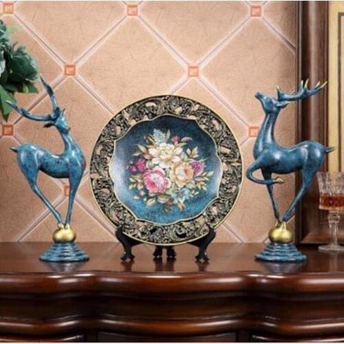 Lucky elephant crafts, animal statue decoration, home decorations, living room TV cabinet office desktop decoration gifts