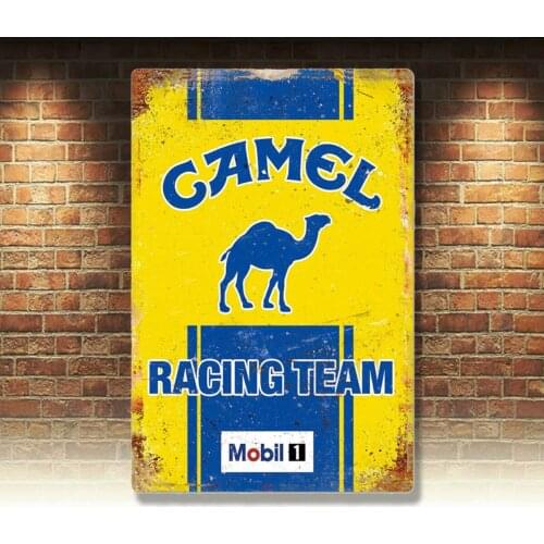 Metal Tin Sign camel racing team Pub Home Vintage Retro Poster Cafe