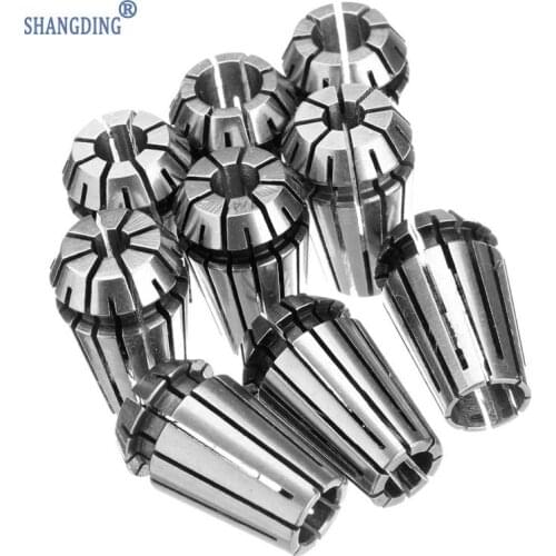 New Arrival 9pcs Super Precision ER-16 Collects 1/8Inch-3/8 Inch Set With 3/16 1/4 5/16 9/32 Kit ER16 Collet Set