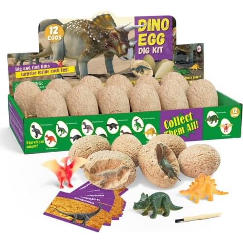 2PCS Dinosaur Eggs Science Kit Dinosaur Egg Dig Kit Archeology Excavation Toy Science STEM Toys for Children Birthday Gift WJ01