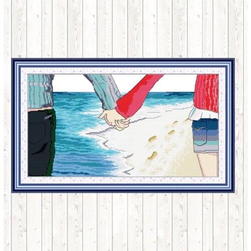 Watching The Sea Embroidery Handmade Needlework Package Home Decor Cross Stitch Kits DMC Floss Kit 11CT 14CT Cross Stitch Set