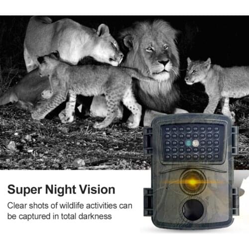 Hunting Cameras Mini Trail Camera 12MP 1080P HD Game Camera Waterproof Wildlife Scouting Hunting Cam 60° Wide Angle Lens