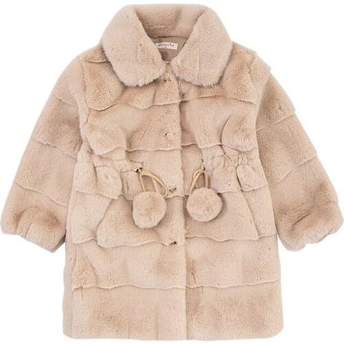 2020 Autumn Winter New Arrival Girls Long Sleeve Warm Fleece Coat Kids Thick Fake Fur coat girls Clothes for girls 12 13