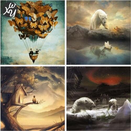 Polar Bear Diamond Mosaic Art Diamond Painting Kits for Adults Animal Cross Stitch Kits Full Diamond Embroidery for Home Decor