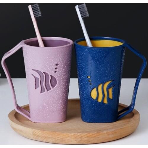 Simple Travel Portable Wash Cup Tea Cup Bathroom Set Plastic Toothbrush tumbler Good Morning Toothbrush Storage Box
