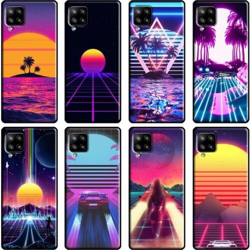 Vaporwave 80s Retro Neon Synthwave Case For Samsung Galaxy A71 A70 A51 A12 A41 A31 A21S A20e A72 A52 A30 A40 A50 A02 Cover