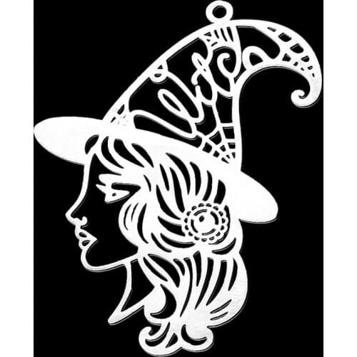 5pcs/lot 100% Stainless Steel Magic Witch DIY Earring Pendant Charm Wholesale Finding Supplies Never Fade