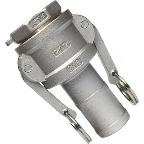 3/4" 19mm Hose Barb x 3/4" BSP Female Thread 304 Stainless Steel C + A Type CamLock Fitting Pump Adapter Cam Groove Coupling