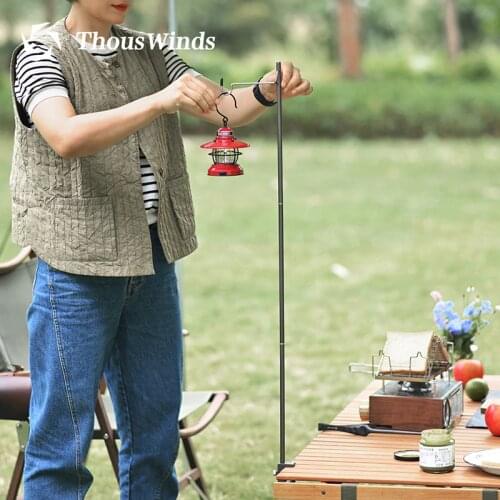 Thous Winds Outdoor ultralight desktop lamp holder outdoor camping lamp folding aluminum alloy lamp holder hanging pole