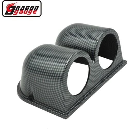 Dragon gauge Universal 52mm Install apertur 2 Hard plastic Carbon Grain Auto Car Gauge Pods Meter 2 Holes Pods