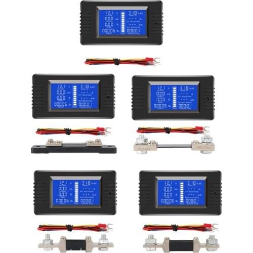 DC 0-200V 0-300A Battery Tester Voltmeter Ampmeter Power Impedance Capacity Energy Time Meter 50A/100A/200A/300A Multimeter