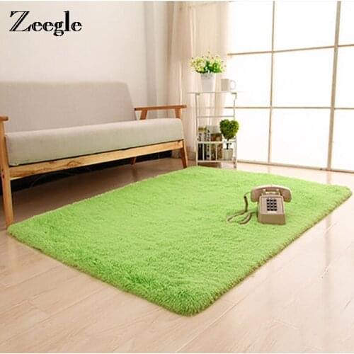 Zeegle Plush Shaggy Living Room Carpets Bedroom Rugs And Carpets For Home Decor Non-slip Door Floor Mat Kids Room Soft Mat
