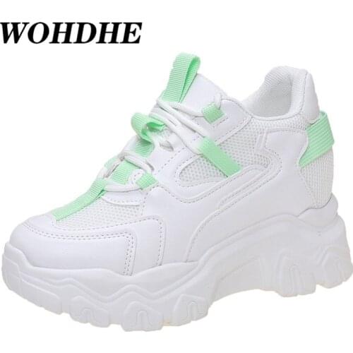 WOHDHE Woman Casual Shoes Brand Wedge Shoes Sneakers Comfortable Breathable Outdoor Leisure Platform Footwear Trendy Style