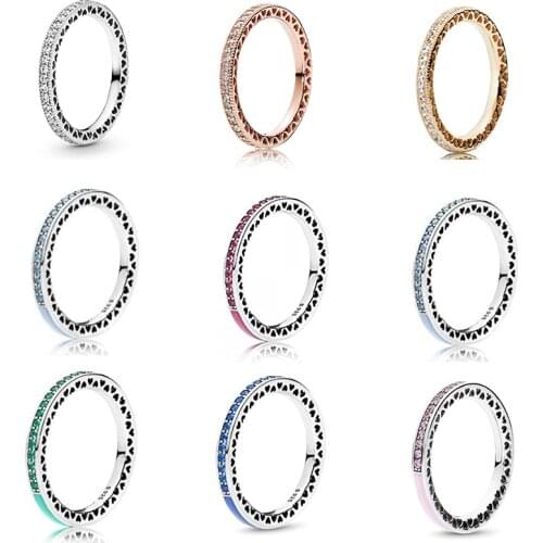 Kakany Hot Sale High Quality 100% 925 Sterling Silver Zircon Ring Ladies Rose Gold Jewelry Fashion Wedding Anniversary Ring