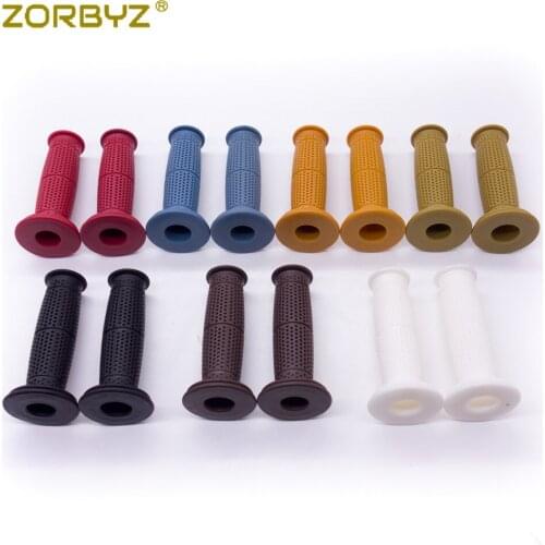 ZORBYZ 7/8'' 22mm Motorcycle Retro Coke Bottle Rubber Handlebar Hand Grip For Cafe Racer Bobber Custom