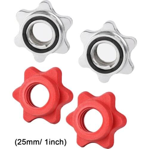 1 pair Safety Locks 25mm Dumbbell Nut Weight Check Nuts Barbell Bar Clips Spin Lock Screw Dumbbell Spinlock Collars Fitness Part