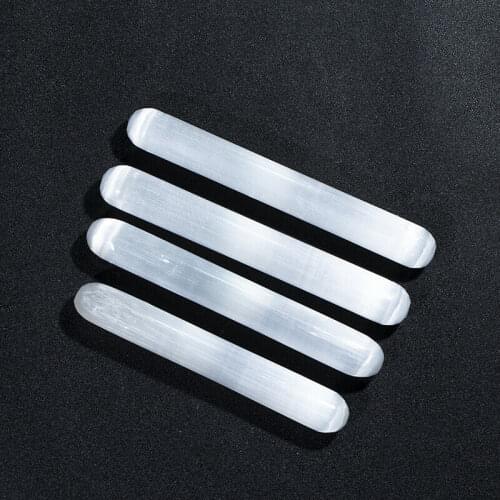 1PC Transparent White Selenite Gypsum Stone quartz crystal massage stick Power Relaxation Reiki healing