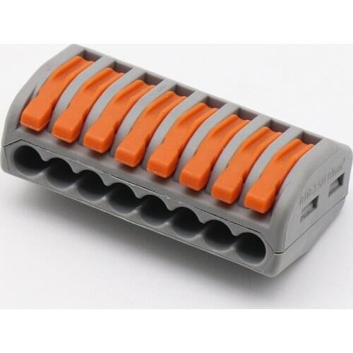 10 pcs 10Pcs PCT-218 Universal Compact Wire Wiring Connector Connectors 8 pin Conductor Terminal Block With Lever