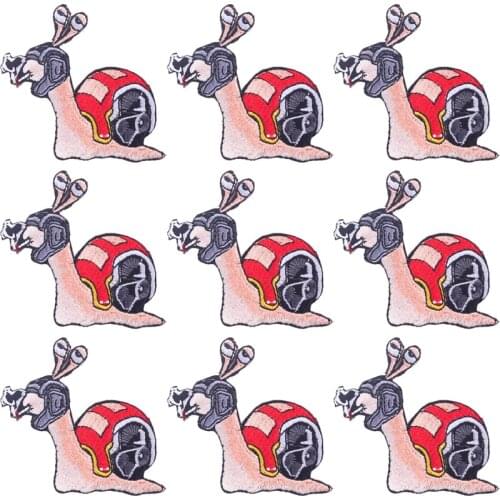 10Pcs/Set Lovely Animals Snails Patches For Clothing Iron On Cartoon Embroidered Patches For Clothes Appliques For DIY T-shirt