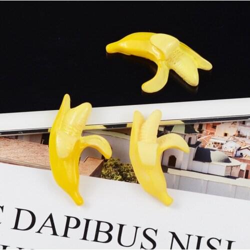 10pcs/lot 20X32mm Kawaii Resin Banana Fruit Cabochon For Resin Craft Scrapbooking Mobile Case DIY Decorative Embellishment