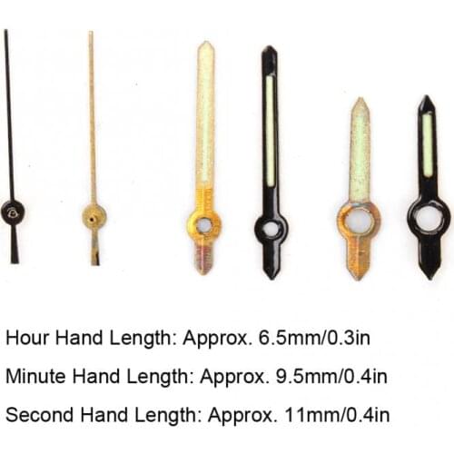 100Pcs/Set Watch Second Minute Hour Hands DIY Watch Tools Kit for 2035 Clock Movement Mechanism with Gold Sliver Night Light
