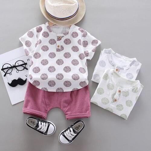Baby Boys Clothes Sets Summer Newborn Girls Boys Clothes Casual Cotton Top Shirt+Shorts Pants 2 Pcs For 1 2 3 4 Toddler Kids