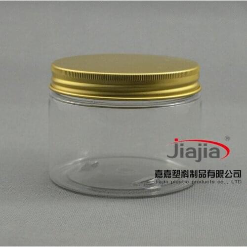 350g clear PET jar with Gold Aluminum Cap,350ml PET Tank Tea Box Beauty Care Cream Jar Cookies Container 350ml air tight jar
