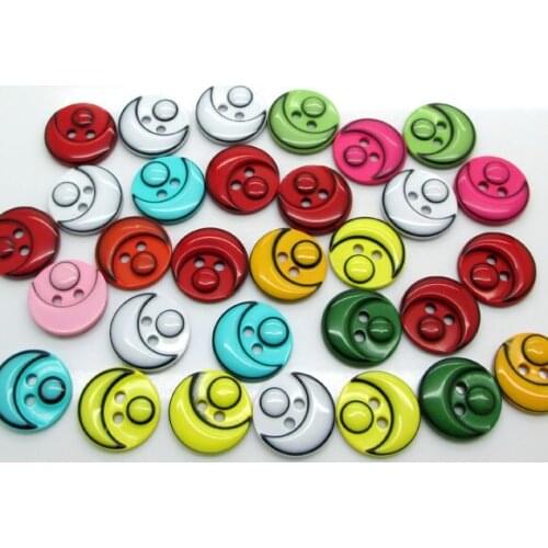 50Pcs Mixed Round Smile Resin Sewing Buttons For Cloth Flatback Cabochon Scrapbooking Crafts Knopf Bouton Decor Diy Accessories