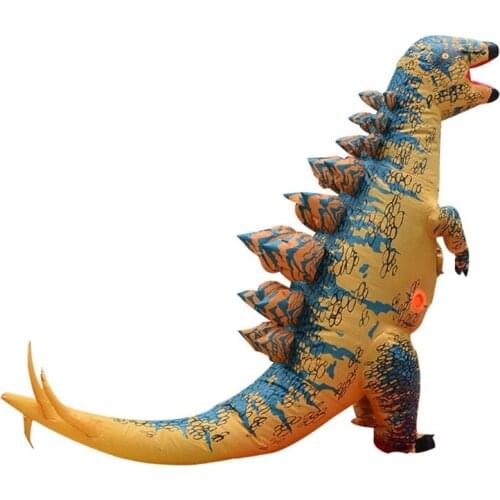 C5AA 63inch Blow Up Costume Inflatable Dinosaur Costume Performance Role Play Prop Full Body Riding Costume for theme Party