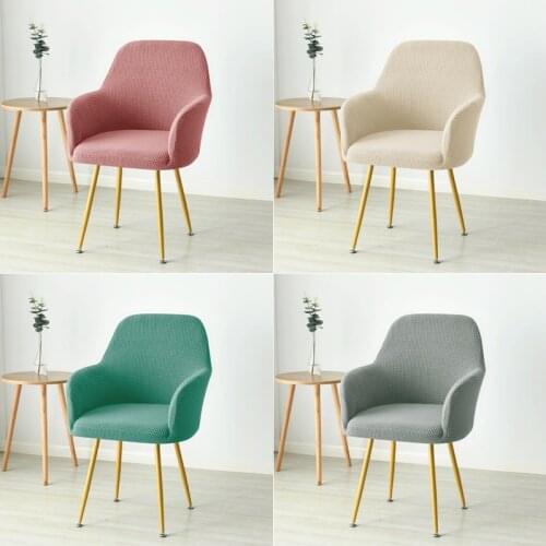 Polar Fleece Fabric Arm Chair Cover Elastic High Sloping Chair Covers Washable Dining Chair Seat Covers Home Hotel Solid Color