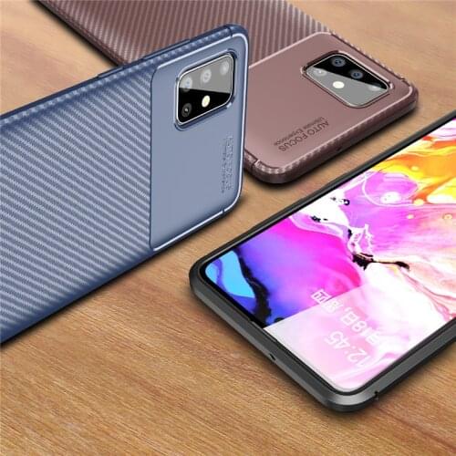 Carbon Fiber Case For Samsung Galaxy A51 Cover Soft Protective Housings Phone Bumper For Samsung Galaxy A51 5G Case Funda Etui
