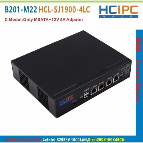 HCiPC B201-M22 HCL-SJ1900-4LC, Baytrial J1900 82583V 4LAN Mini Firewall Barebone,4LAN Mini Router,Mini PC,4LAN Motherboard